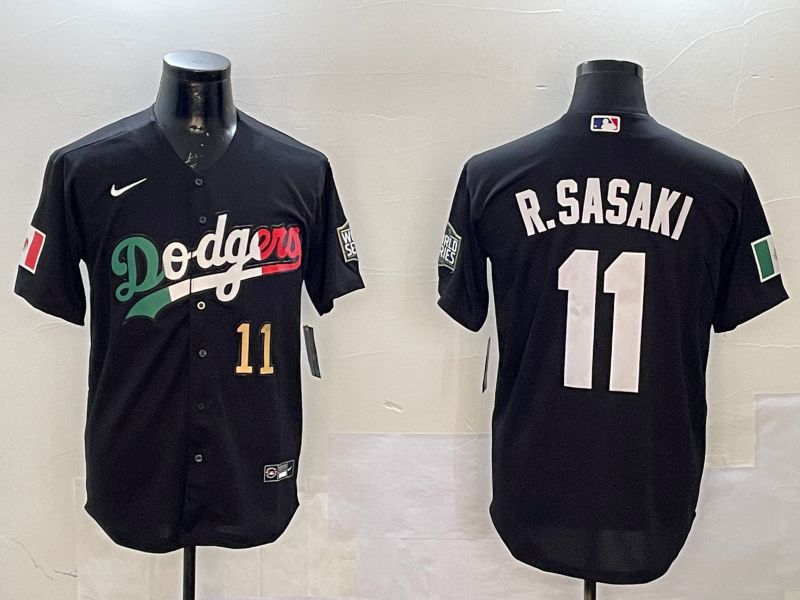 Men Los Angeles Dodgers 11 R.Sasaki Black Fashion Game 2025 Nike MLB Jersey style 6